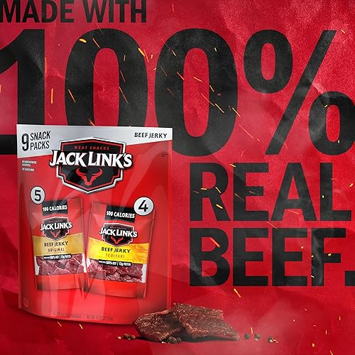 JACK LINKS BEEF JERKY VARIETY PACK 9-PACK 1.25OZ BAGS ORIGINAL TERIYAKI 13G PROTEIN