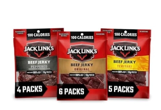 JACK LINKS BEEF JERKY VARIETY PACK 15 COUNT ORIGINAL, TERIYAKI PEPPERED PROTEIN SNACKS