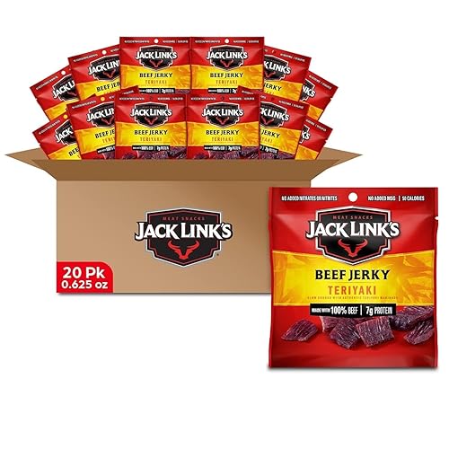 JACK LINKS TERIYAKI BEEF JERKY MULTIPACK - 20 INDIVIDUAL 0.625 OZ PACKS, 7G PROTEIN EACH