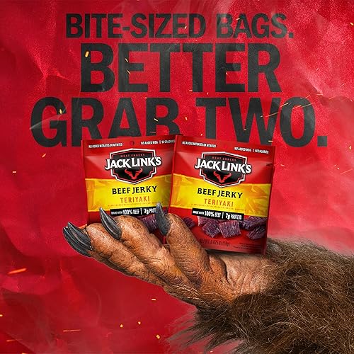 JACK LINKS TERIYAKI BEEF JERKY MULTIPACK - 20 INDIVIDUAL 0.625 OZ PACKS, 7G PROTEIN EACH