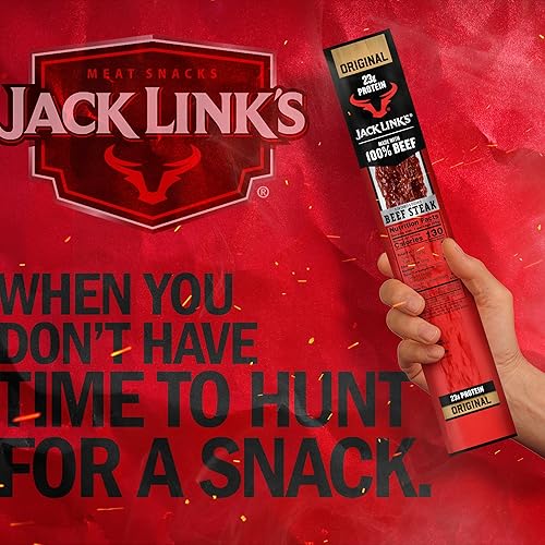 JACK LINKS ORIGINAL BEEF STEAK JERKY - 23G PROTEIN, 100 BEEF, KETO FRIENDLY, 12-PACK 2OZ