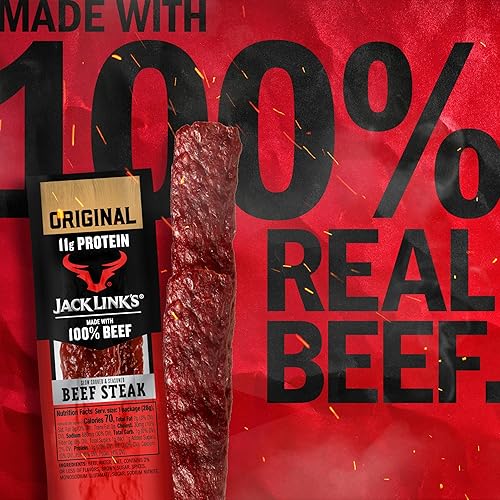 JACK LINK S PREMIUM CUTS ORIGINAL BEEF STEAK 1OZ, 12 COUNT HIGH PROTEIN SNACK, 11G PROTEIN