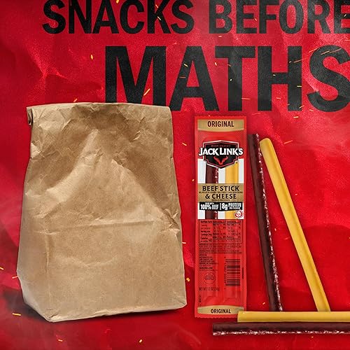 JACK LINKS ORIGINAL BEEF CHEESE SNACK PACK, 16 COUNT, 100 BEEF, REAL WISCONSIN CHEESE