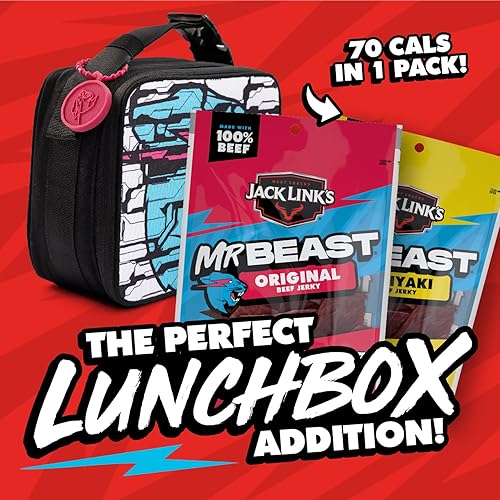 JACK LINKS X MRBEAST BEEF JERKY VARIETY PACK - ORIGINAL TERIYAKI, 6 COUNT, HIGH PROTEIN SNACKS