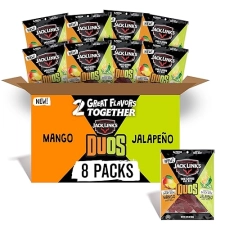 JACK LINKS DUOS JALAPEñO MANGO BEEF JERKY SNACK PACKS, 9G PROTEIN, 8 COUNT, 3.25OZ