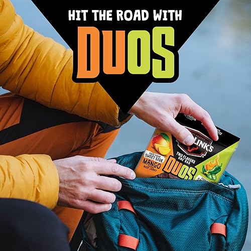 JACK LINKS DUOS JALAPENO MANGO BEEF JERKY 4 PACK, 3.25 OZ BAGS, HIGH PROTEIN SNACKS