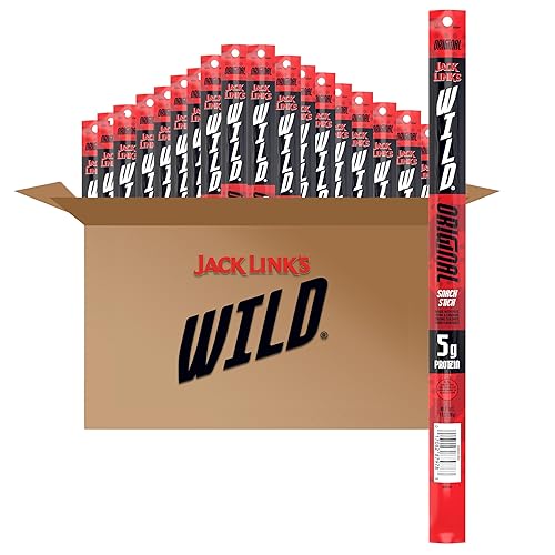 JACK LINKS WILD ORIGINAL PROTEIN SNACK STICKS, KETO FRIENDLY, 5G PROTEIN, 1OZ, PACK OF 20
