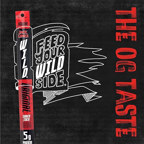 JACK LINKS WILD ORIGINAL PROTEIN SNACK STICKS, KETO FRIENDLY, 5G PROTEIN, 1OZ, PACK OF 20