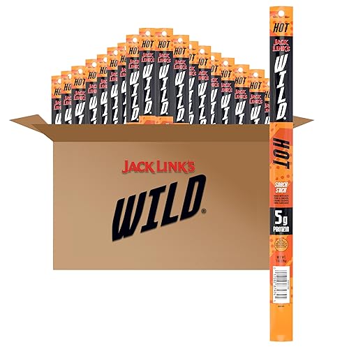 JACK LINKS WILD HOT SPICY PROTEIN SNACK STICKS, 5G PROTEIN, KETO FRIENDLY, 20 PACK, 1OZ