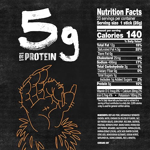 JACK LINKS WILD HOT SPICY PROTEIN SNACK STICKS, 5G PROTEIN, KETO FRIENDLY, 20 PACK, 1OZ