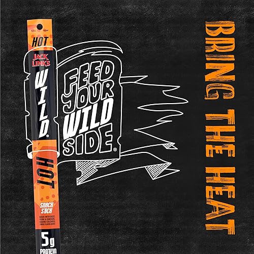 JACK LINKS WILD HOT SPICY PROTEIN SNACK STICKS, 5G PROTEIN, KETO FRIENDLY, 20 PACK, 1OZ