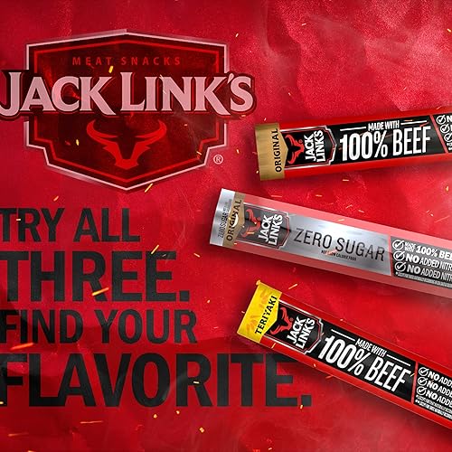 JACK LINKS BEEF STICKS VARIETY PACK 20 COUNT - ORIGINAL, TERIYAKI ZERO SUGAR PROTEIN SNACKS