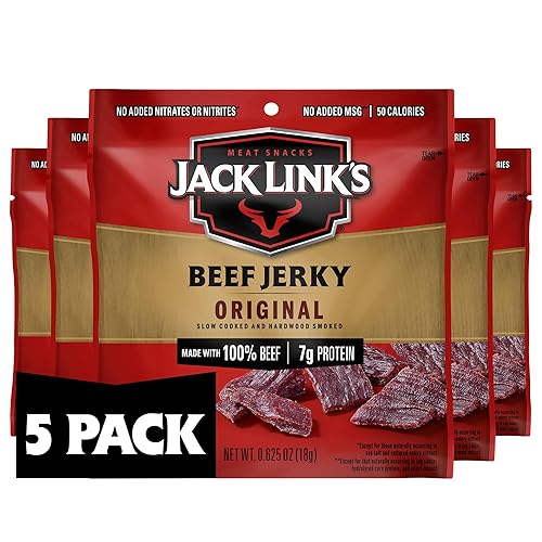 JACK LINKS ORIGINAL BEEF JERKY MULTIPACK 5 INDIVIDUAL 0.625OZ PACKS, 7G PROTEIN EACH