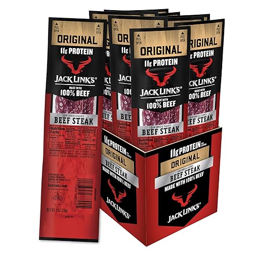 JACK LINKS PREMIUM CUTS ORIGINAL BEEF STEAK, 1-OUNCE, PACK OF 12 HIGH-PROTEIN SNACK