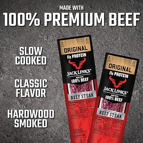 JACK LINKS PREMIUM CUTS ORIGINAL BEEF STEAK, 1-OUNCE, PACK OF 12 HIGH-PROTEIN SNACK