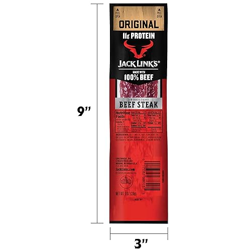 JACK LINKS PREMIUM CUTS ORIGINAL BEEF STEAK, 1-OUNCE, PACK OF 12 HIGH-PROTEIN SNACK