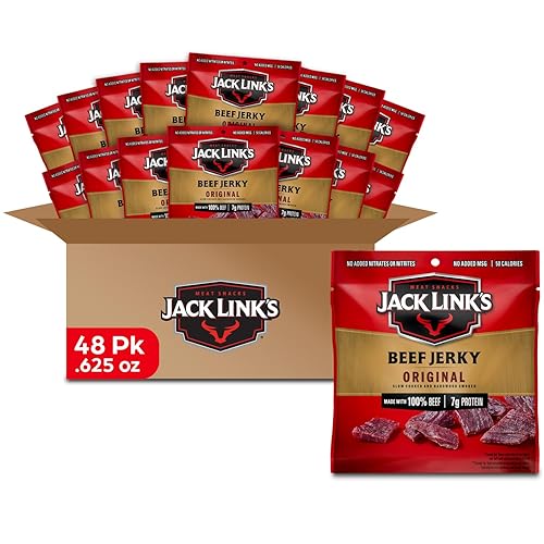 JACK LINKS ORIGINAL BEEF JERKY MULTIPACK, 48 PACKS, 7G PROTEIN, 100 BEEF, READY-TO-EAT SNACKS
