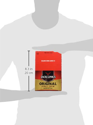 JACK LINKS ORIGINAL BEEF JERKY CHEW, 100 BEEF PROTEIN SNACK, 0.32OZ TIN, PACK OF 72