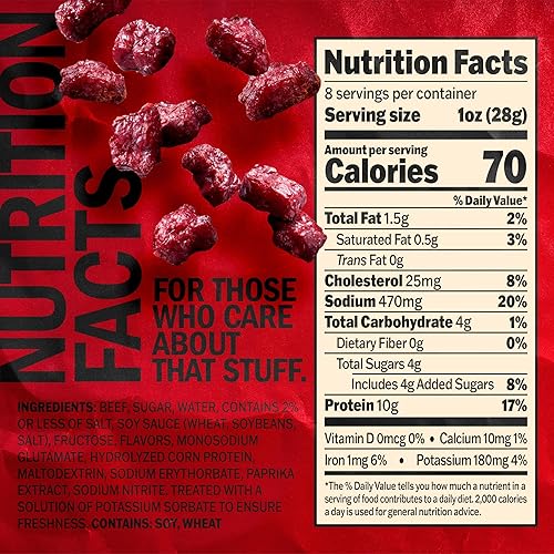 JACK LINKS TERIYAKI BEEF TENDER BITES, 0.5 LB BAG HIGH PROTEIN, LOW CALORIE MEAT SNACKS