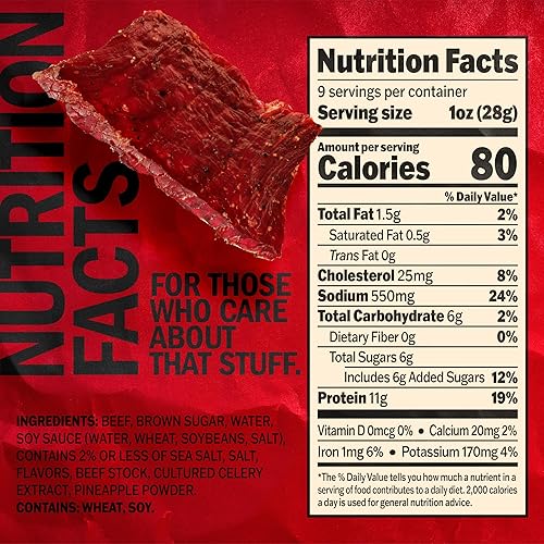 JACK LINKS TERIYAKI BEEF JERKY 2-PACK, 9 OZ BAGS - HIGH PROTEIN SNACK, 100 REAL BEEF