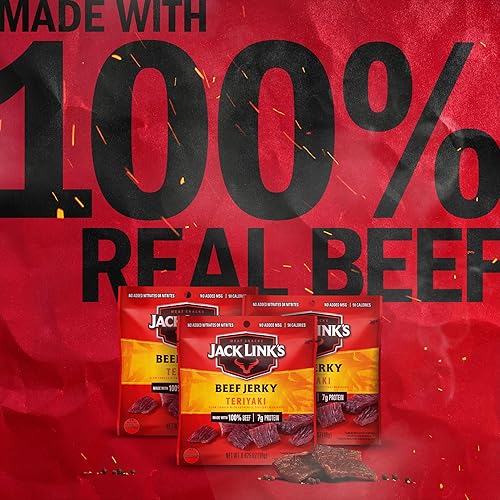 JACK LINKS TERIYAKI BEEF JERKY 2-PACK, 9 OZ BAGS - HIGH PROTEIN SNACK, 100 REAL BEEF