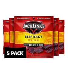 JACK LINKS TERIYAKI BEEF JERKY MULTIPACK - 5 INDIVIDUAL 0.625OZ PACKS, 7G PROTEIN EACH