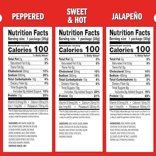 JACK LINKS BEEF JERKY VARIETY BUNDLE ORIGINAL, TERIYAKI, PEPPERED, JALAPEñO SWEET HOT, 2 PACKS