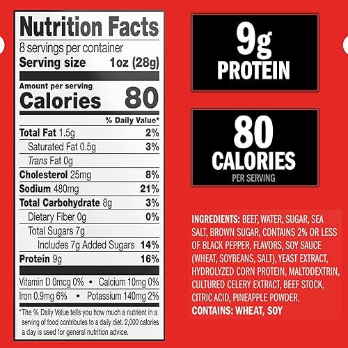 JACK LINKS PEPPERED SWEET HOT BEEF JERKY BUNDLE, 0.5 LB LARGE BAGS, HIGH PROTEIN SNACK