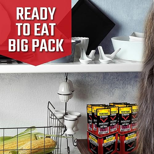 JACK LINKS TERIYAKI BEEF STICKS PREMIUM CUTS STEAK PROTEIN SNACKS, 0.92OZ 1OZ PACKS