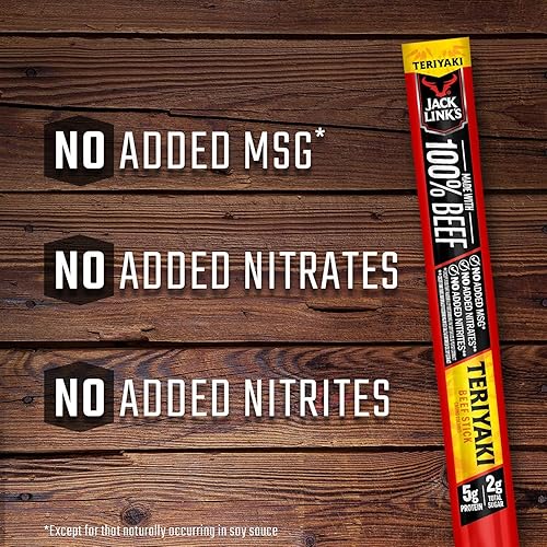 JACK LINKS TERIYAKI BEEF STICKS PREMIUM CUTS STEAK PROTEIN SNACKS, 0.92OZ 1OZ PACKS