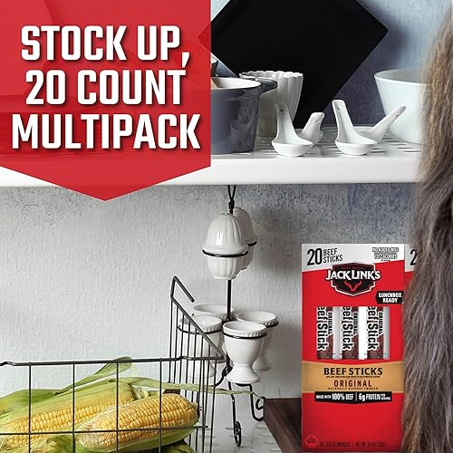JACK LINKS ORIGINAL BEEF JERKY 9OZ 2 PACK 20 ORIGINAL BEEF STICKS 0.92OZ PROTEIN SNACK