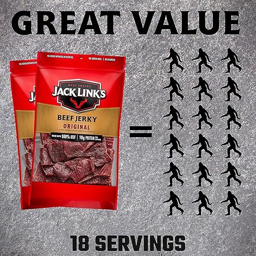 JACK LINKS ORIGINAL BEEF JERKY 9OZ 2 PACK 20 ORIGINAL BEEF STICKS 0.92OZ PROTEIN SNACK