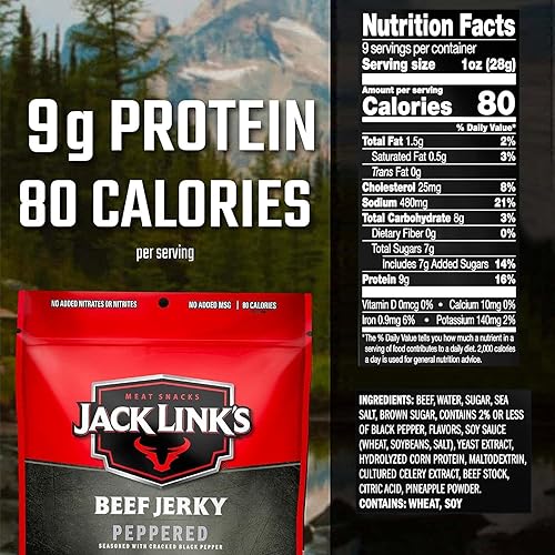 JACK LINKS BEEF JERKY VARIETY PACK SWEET HOT, PEPPERED, 100 BEEF, 96 FAT FREE, 9OZ X4