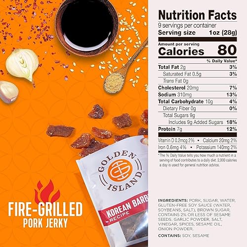 JACK LINKS TERIYAKI BEEF JERKY ½ LB GOLDEN ISLAND KOREAN BBQ PORK JERKY 9 OZ, 3 PACK BUNDLE