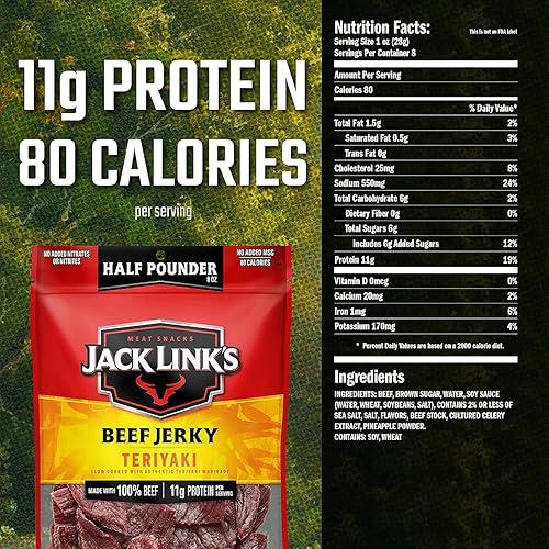 JACK LINKS TERIYAKI BEEF JERKY ½ LB GOLDEN ISLAND KOREAN BBQ PORK JERKY 9 OZ, 3 PACK BUNDLE