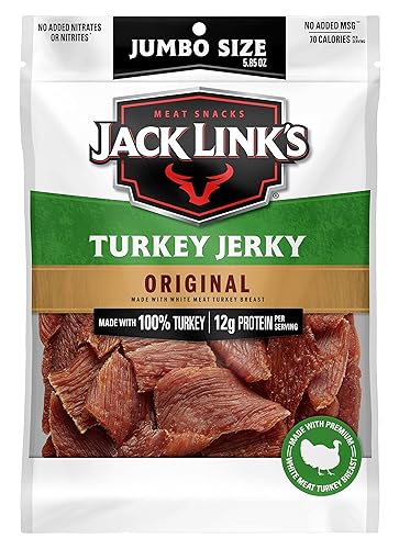 JACK LINKS ORIGINAL TURKEY JERKY 5.85 OZ HIGH PROTEIN, LOW CALORIE, NO MSG, 96 FAT FREE