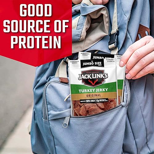 JACK LINKS ORIGINAL TURKEY JERKY 5.85 OZ HIGH PROTEIN, LOW CALORIE, NO MSG, 96 FAT FREE
