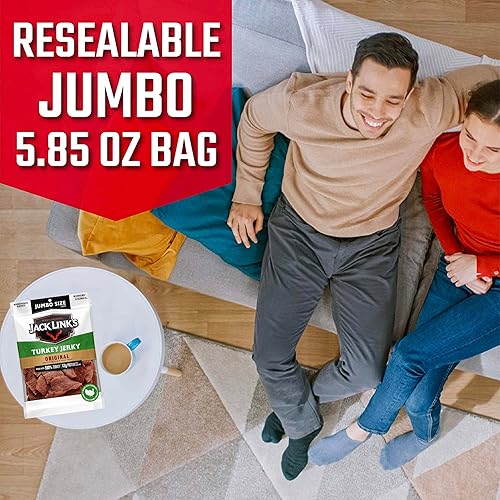 JACK LINKS ORIGINAL TURKEY JERKY 5.85 OZ HIGH PROTEIN, LOW CALORIE, NO MSG, 96 FAT FREE