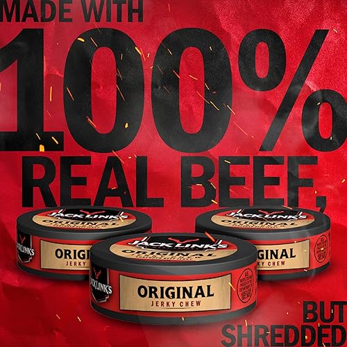 JACK LINKS ORIGINAL BEEF JERKY 36 PACK - 0.32 OZ TINS, 4G PROTEIN, 100 REAL BEEF SNACKS