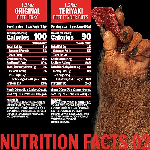 JACK LINKS BEEF JERKY VARIETY PACK - 15 ASSORTED MEAT SNACKS - 100 REAL BEEF GIFT FOR HIM