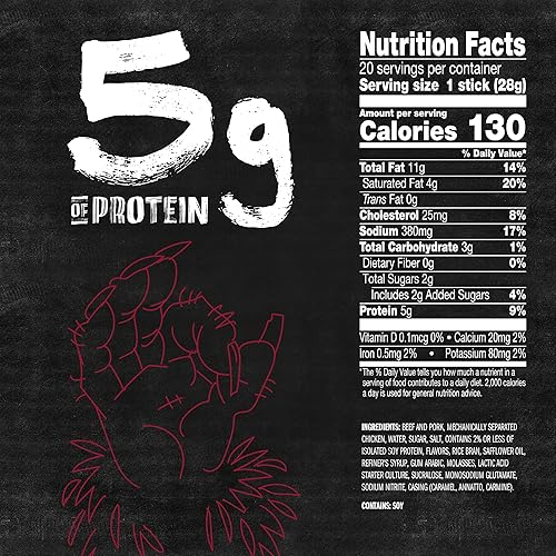 JACK LINKS WILD DR PEPPER PROTEIN SNACK STICKS, KETO FRIENDLY, 5G PROTEIN, 20-PACK, 1OZ EACH