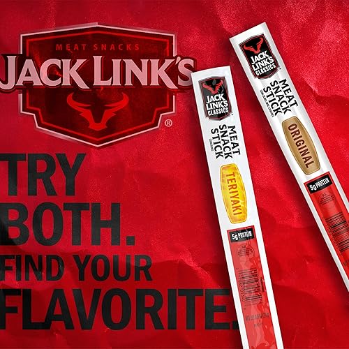 JACK LINKS TERIYAKI MEAT STICKS, 5G PROTEIN, BEEF PORK, KETO FRIENDLY, 20 PACK, 0.8 OZ