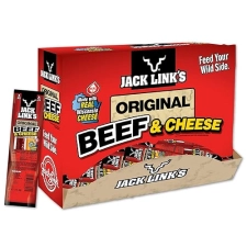 JACK LINK S ORIGINAL BEEF CHEESE COMBO PACK, 48 COUNT, 1.2 OZ, REAL WISCONSIN CHEESE, 7G PROTEIN