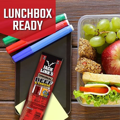 JACK LINK S ORIGINAL BEEF CHEESE COMBO PACK, 48 COUNT, 1.2 OZ, REAL WISCONSIN CHEESE, 7G PROTEIN