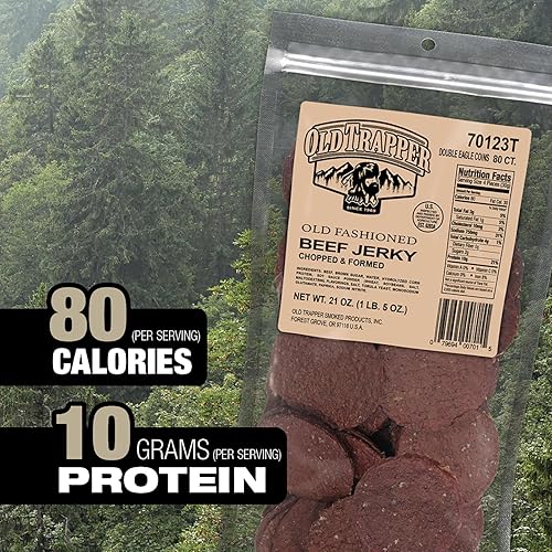 OLD TRAPPER DOUBLE EAGLE BEEF JERKY 21OZ - OLD-FASHIONED FLAVOR, HIGH PROTEIN SNACK