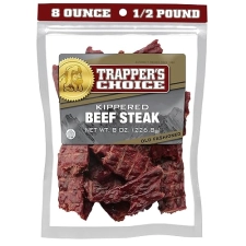 OLD TRAPPER TRAPPER S CHOICE KIPPERED STEAK 8OZ SAVORY PROTEIN-RICH SNACK, 70 CALORIES