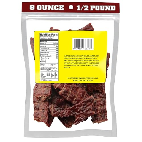 OLD TRAPPER TERIYAKI KIPPERED BEEF STEAK 8OZ SAVORY SWEET MEAT SNACK 10G PROTEIN PACK