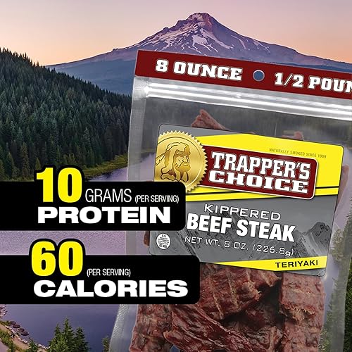 OLD TRAPPER TERIYAKI KIPPERED BEEF STEAK 8OZ SAVORY SWEET MEAT SNACK 10G PROTEIN PACK