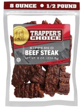 OLD TRAPPER TRAPPERS CHOICE HOT SPICY KIPPERED BEEF STEAK 8OZ, 10G PROTEIN, 70 CALORIE