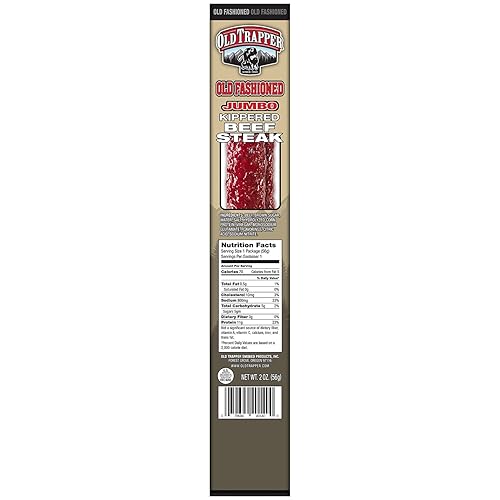 OLD TRAPPER KIPPERED STEAK SNACK PACK, 2OZ INDIVIDUALLY WRAPPED, 22G PROTEIN, 12-PACK
